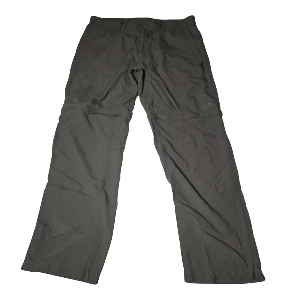 The North Face Mens Convertible Hiking Pants Olive Green Ripstop Zip Off XL